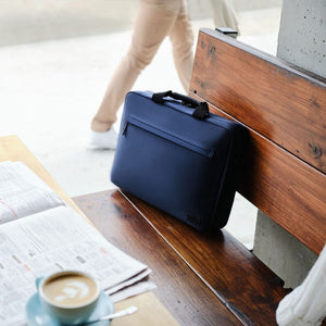 Evol 15.6″ Laptop Brief Shoulder Bag - Recycled Material - Navy - Love Luggage