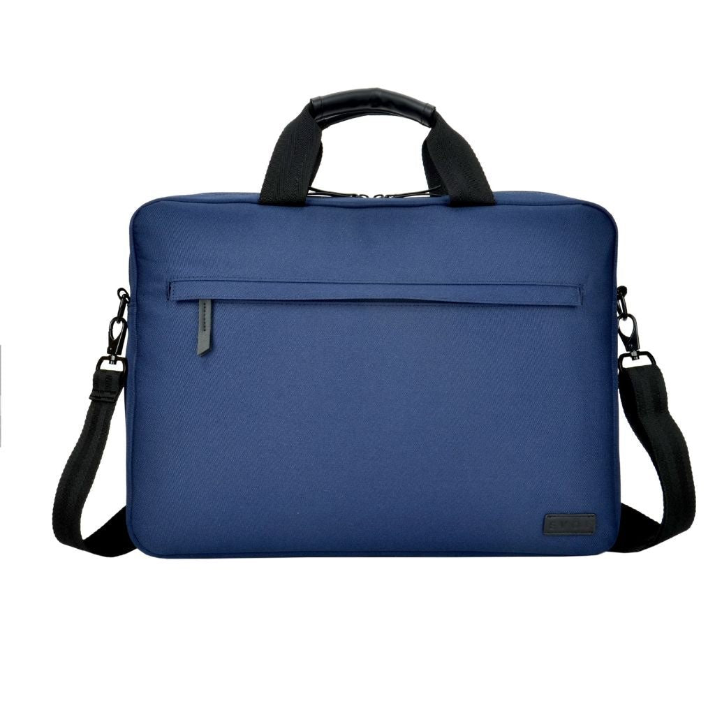 Evol 15.6″ Laptop Brief Shoulder Bag - Recycled Material - Navy - Love Luggage