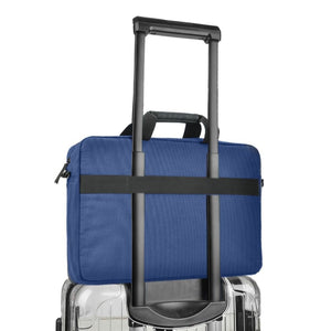 Evol 15.6″ Laptop Brief Shoulder Bag - Recycled Material - Navy - Love Luggage