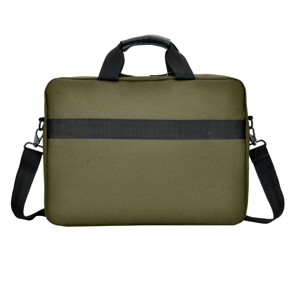Evol 15.6″ Laptop Brief Shoulder Bag - Recycled Material - Olive - Love Luggage