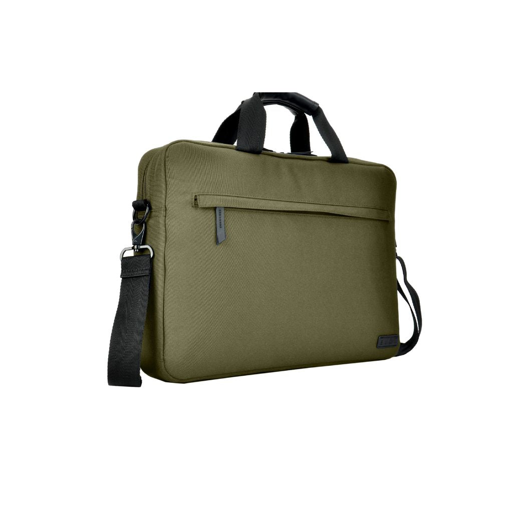 Evol 15.6″ Laptop Brief Shoulder Bag - Recycled Material - Olive - Love Luggage
