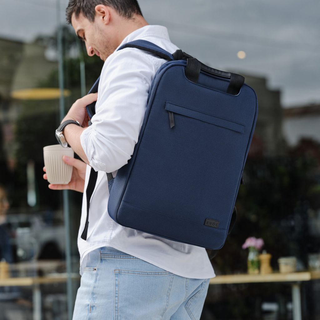 Evol - 15.6" Laptop Recycled Business backpack - Navy - Love Luggage