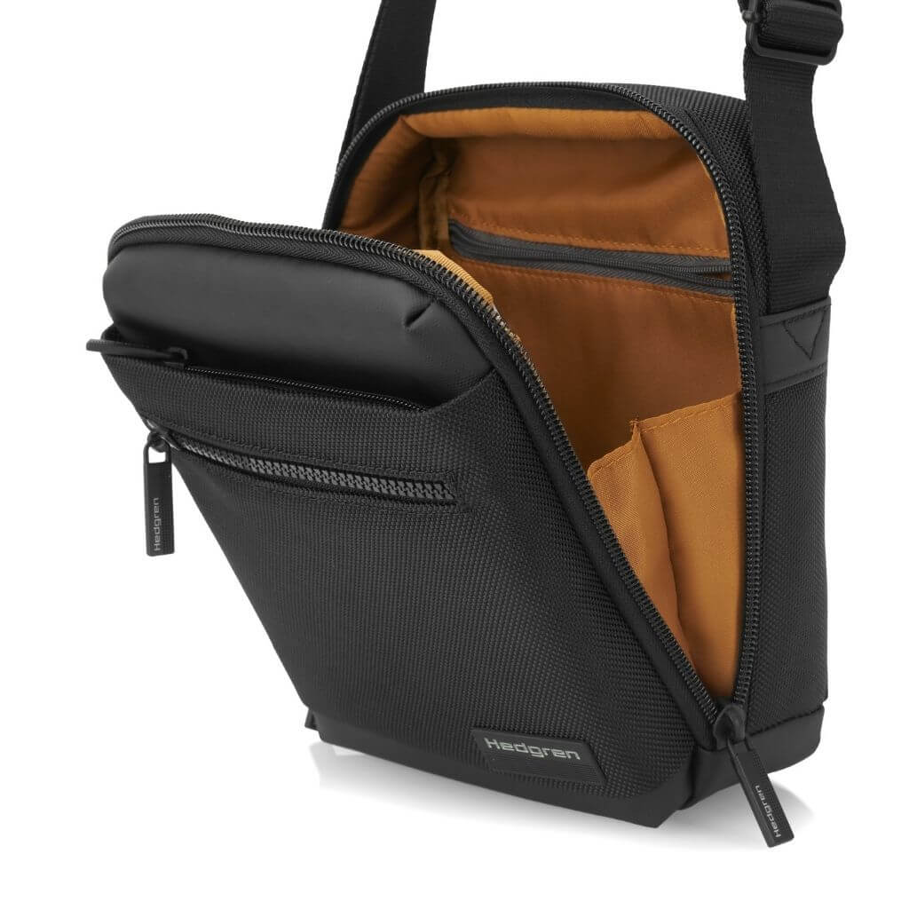 Hedgren App Crossbody Vertical 7" Pouch / Bag RFID Black - Love Luggage