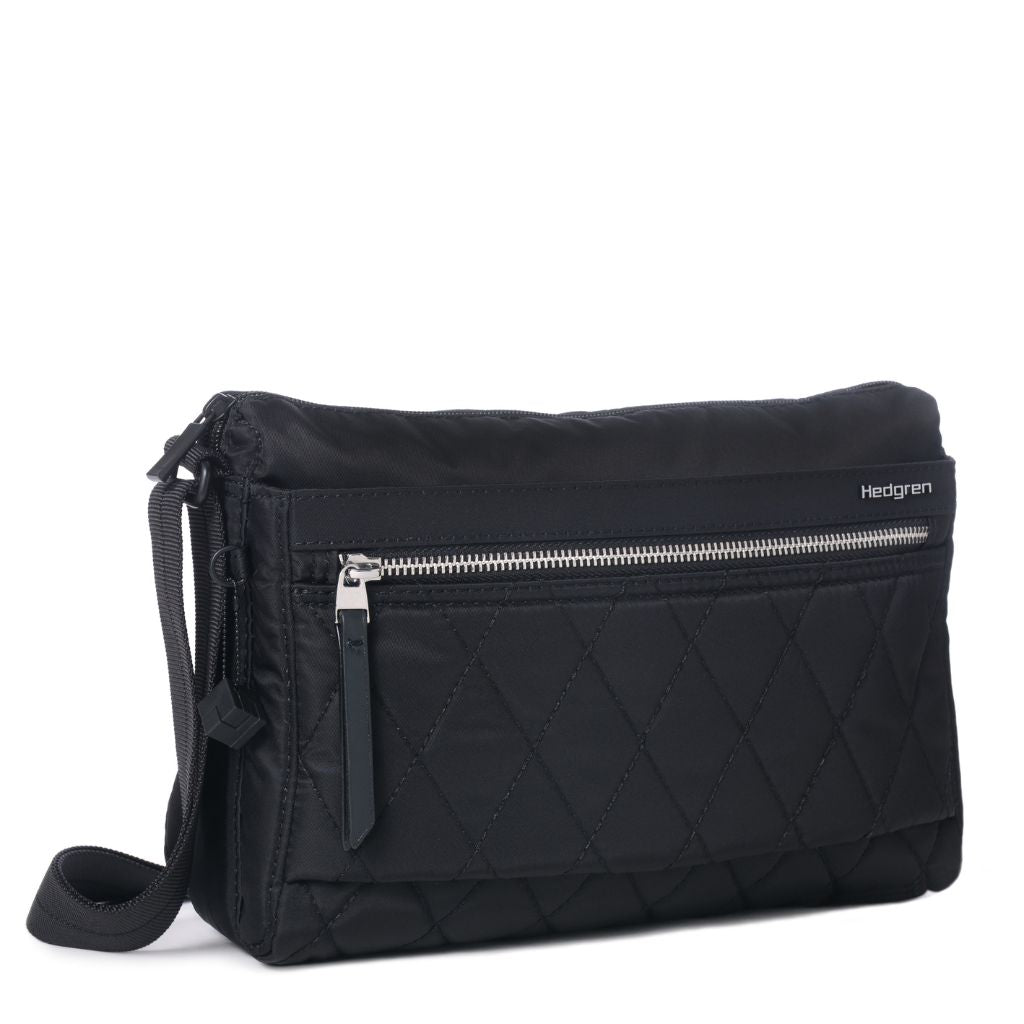 Hedgren Eye Medium Crossbody Bag RFID Quilted Black - Love Luggage