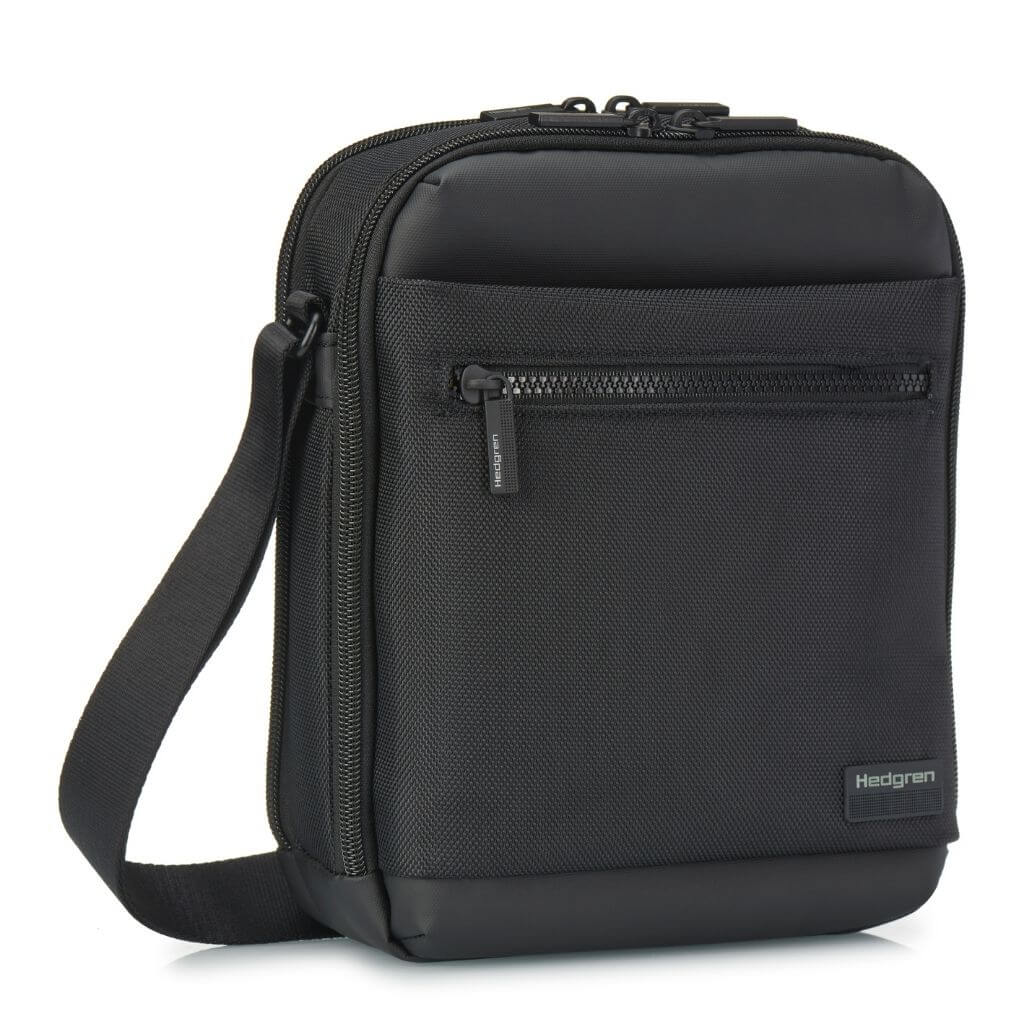 Hedgren Inc Crossbody Vertical 10" Pouch / Bag RFID Black - Love Luggage