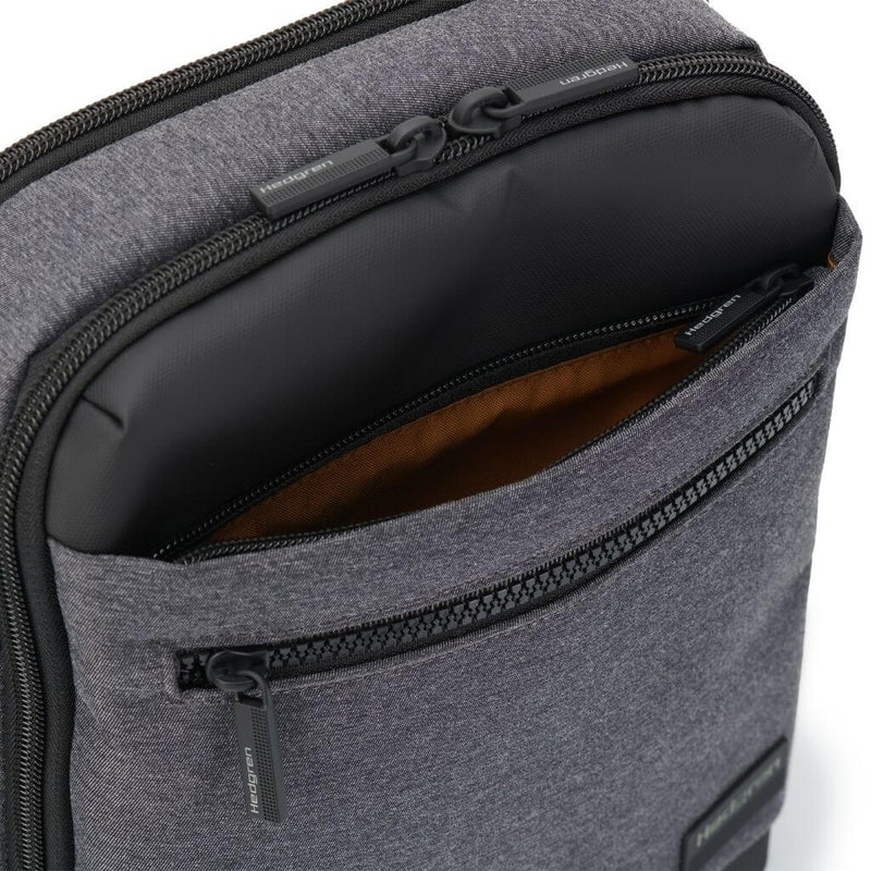 Hedgren Inc Crossbody Vertical 10" Pouch / Bag RFID Grey - Love Luggage