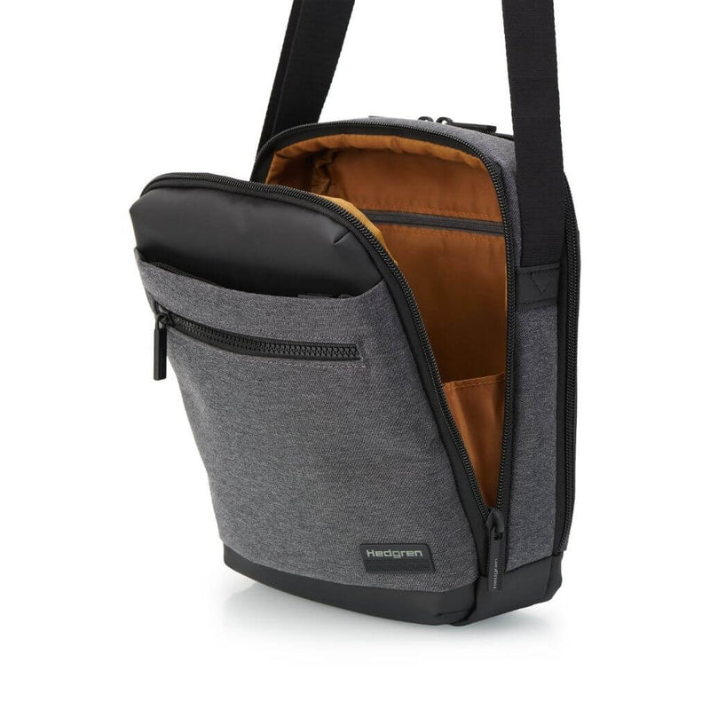 Hedgren Inc Crossbody Vertical 10" Pouch / Bag RFID Grey - Love Luggage