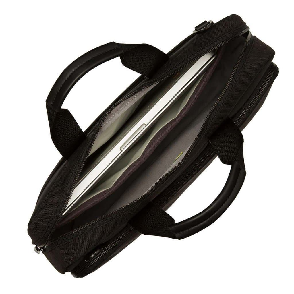 Knomo Maxwell 15 Slim Briefcase Messenger Bag Black - Love Luggage