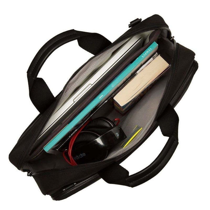 Knomo Maxwell 15 Slim Briefcase Messenger Bag Black - Love Luggage
