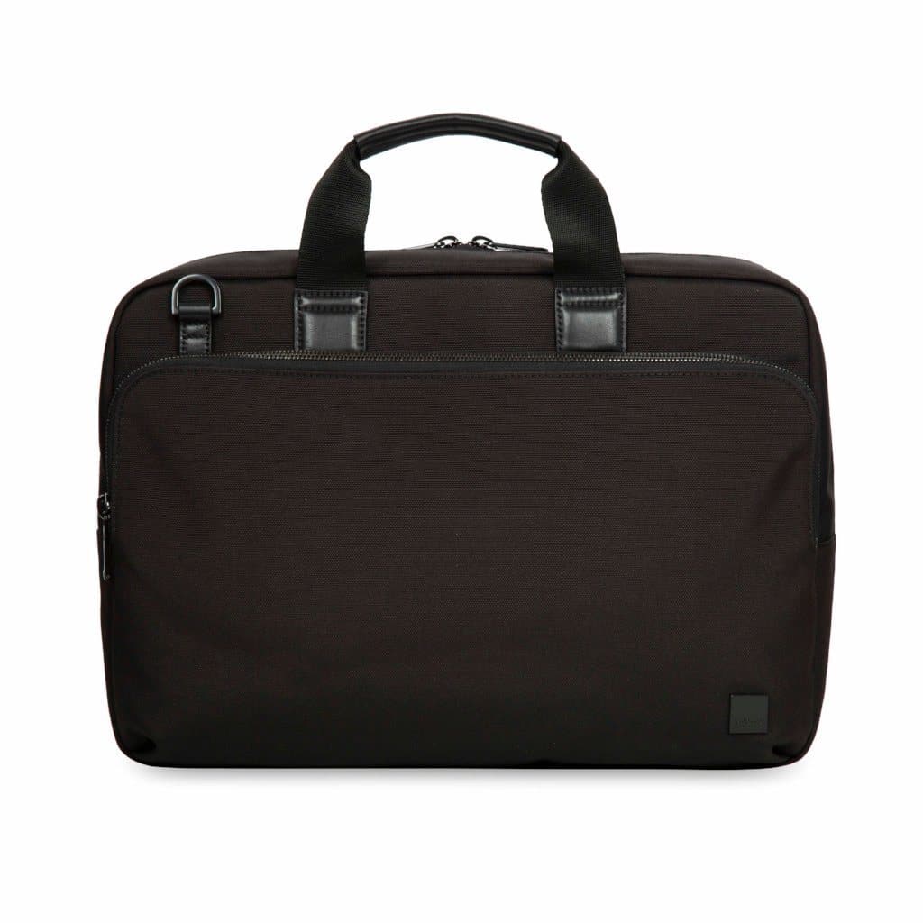 Knomo Maxwell 15 Slim Briefcase Messenger Bag Black - Love Luggage