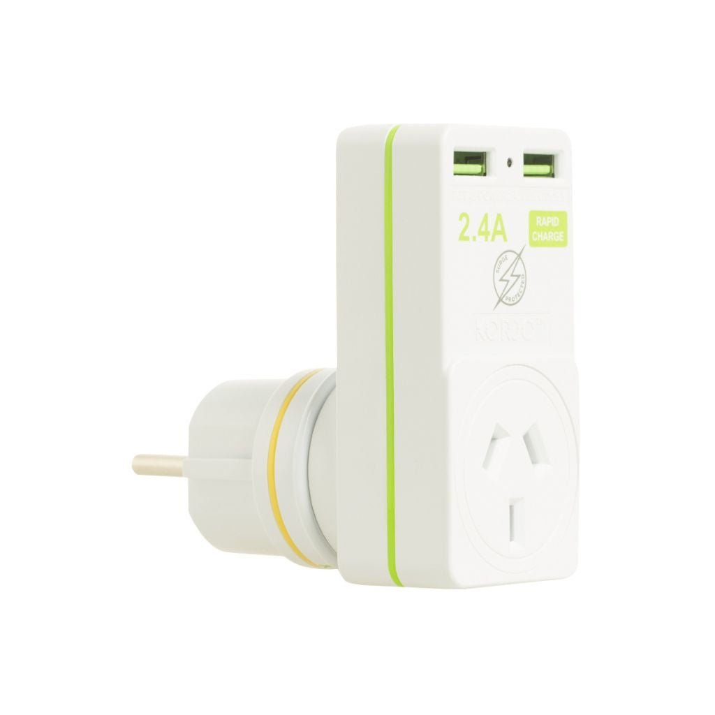 Korjo USB – Europe Travel Adaptor USB2X2EU - Love Luggage