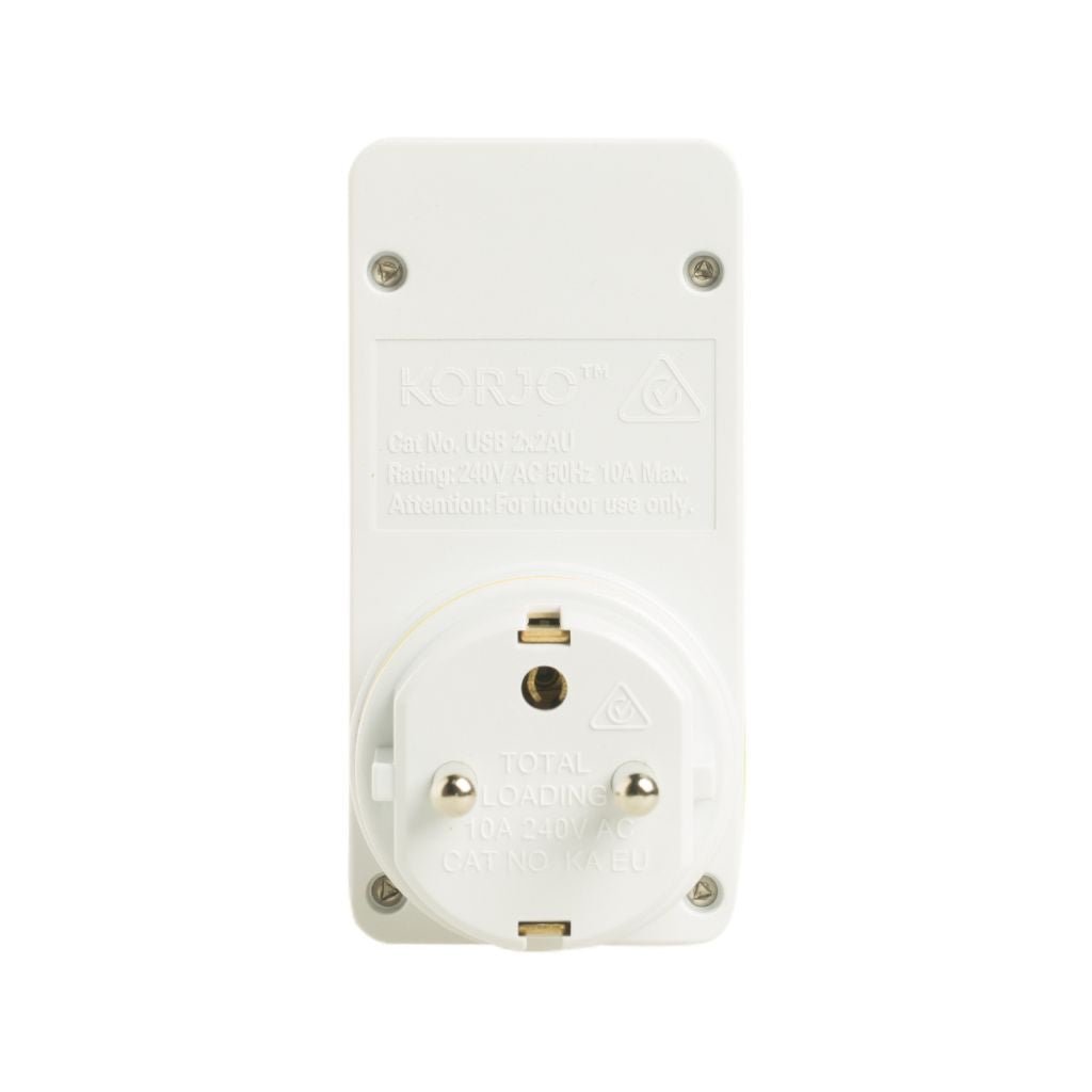 Korjo USB – Europe Travel Adaptor USB2X2EU - Love Luggage