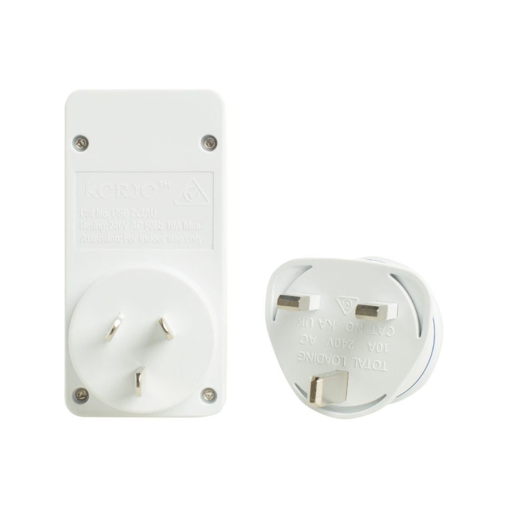 Korjo USB – UK Travel Adaptor USB2X2UK - Love Luggage