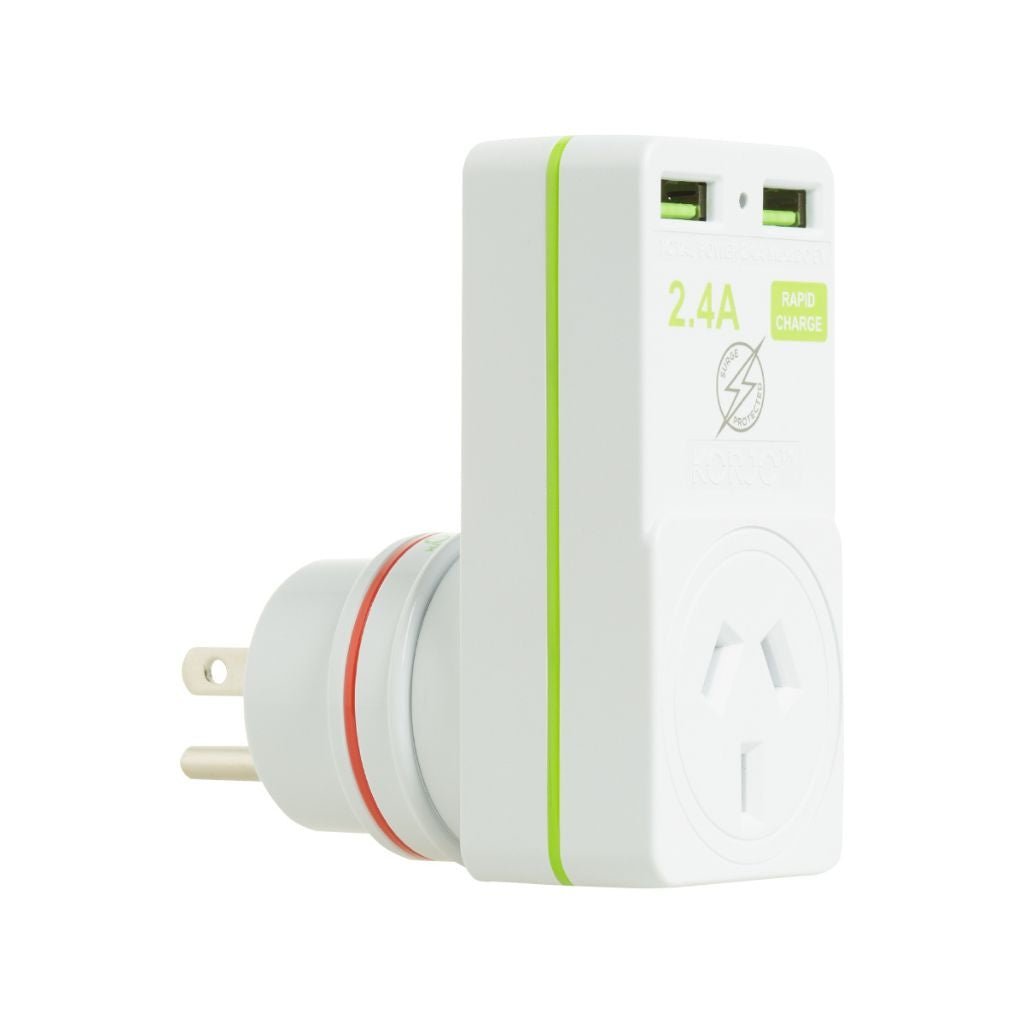 Korjo USB – US Travel Adaptor USB2X2US - Love Luggage