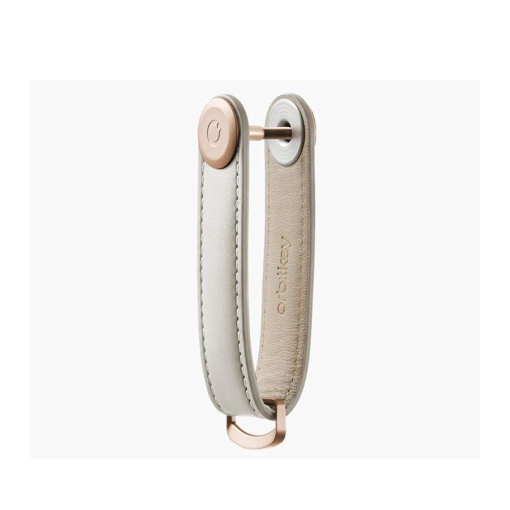 Orbitkey Leather 2.0 Key Organiser Stone/Grey - Love Luggage