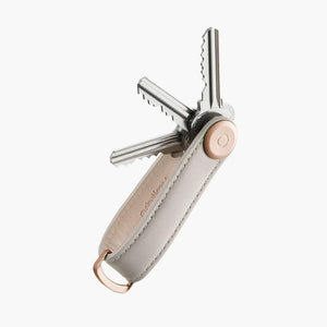 Orbitkey Leather 2.0 Key Organiser Stone/Grey - Love Luggage