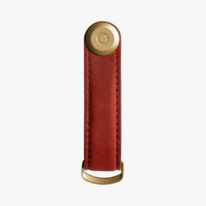 Orbitkey Leather Key Organiser Crazy Horse Maple Red with Red Stitching - Love Luggage