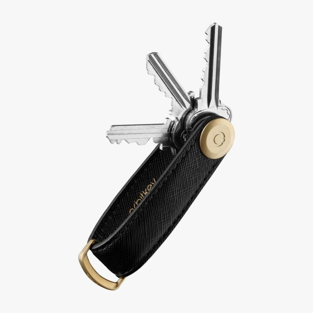 Orbitkey Saffiano Leather 2.0 Key Organiser Liquorice Black - Love Luggage