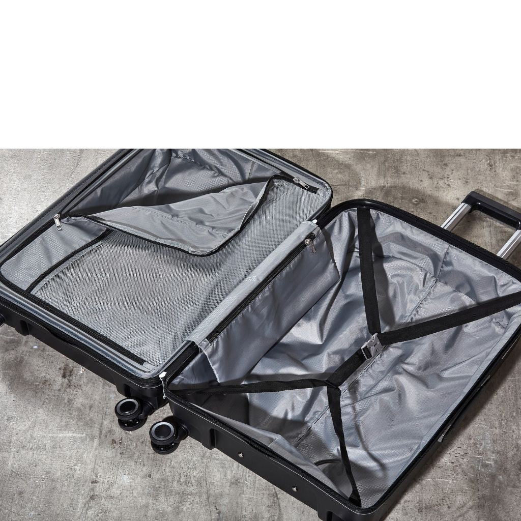 Rock Sunwave 3 Piece Set Expander Hardsided Luggage - Black - Love Luggage