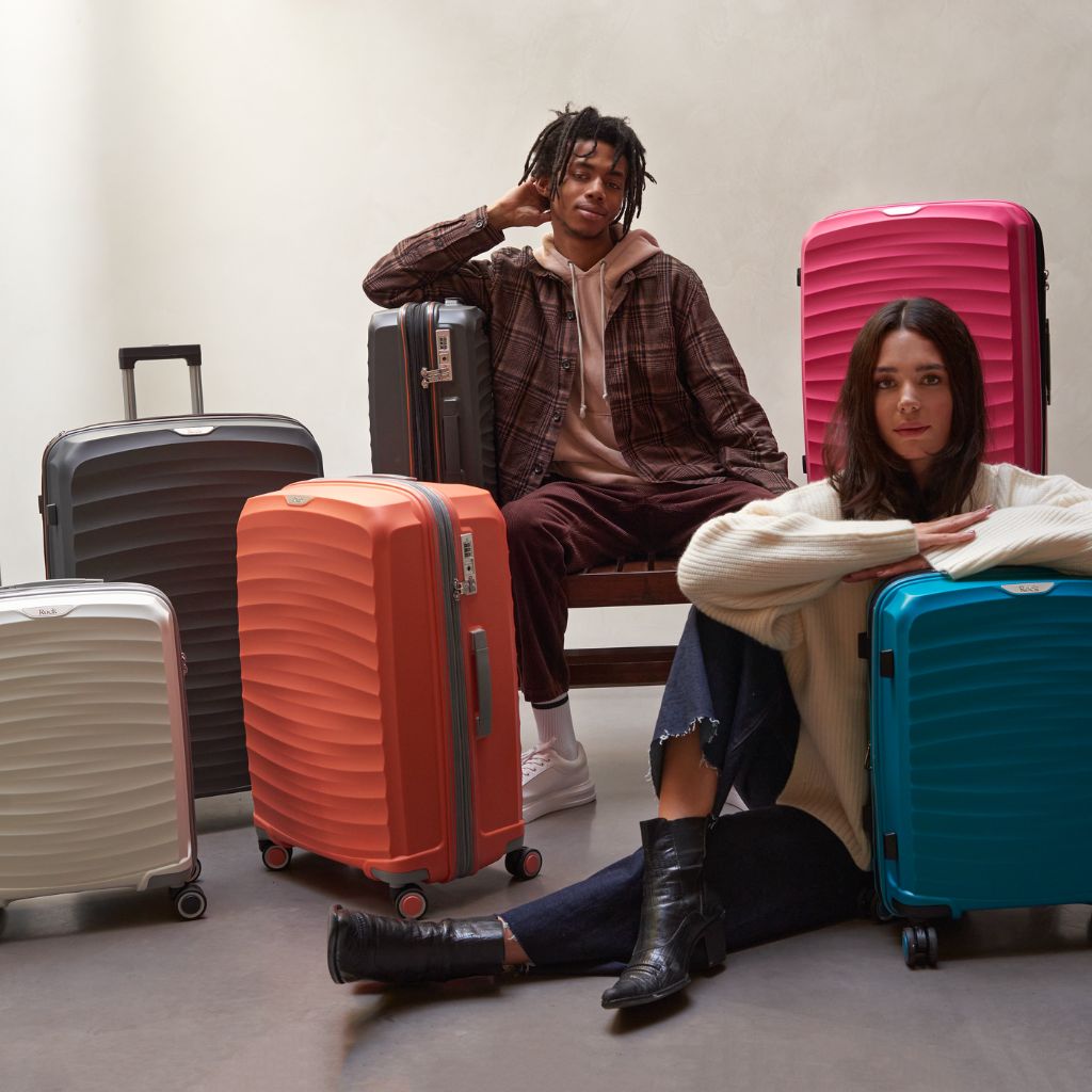 Rock Sunwave 3 Piece Set Expander Hardsided Luggage - Black - Love Luggage