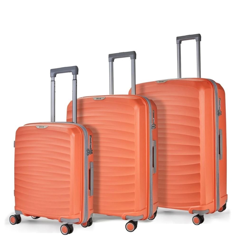 Rock Sunwave 3 Piece Set Expander Hardsided Luggage - Peach - Love Luggage