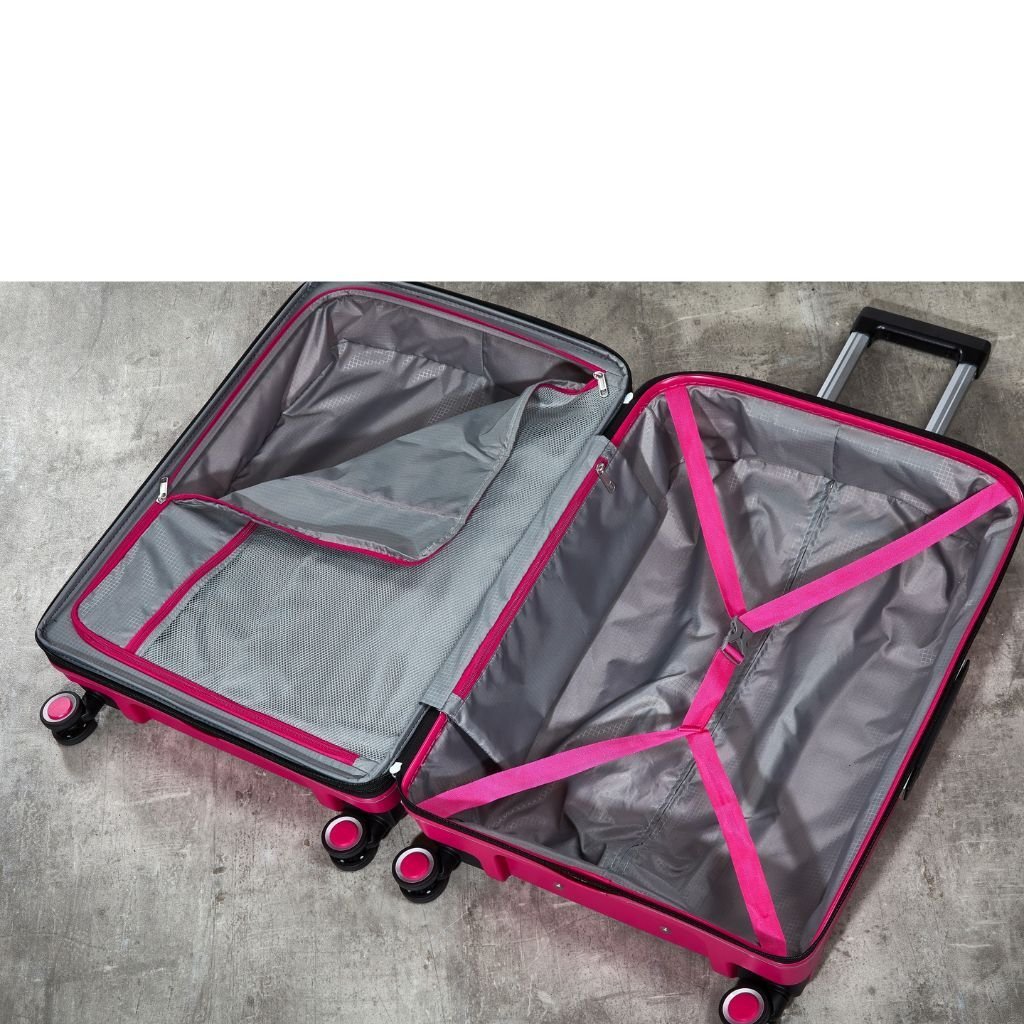 Rock Sunwave 3 Piece Set Expander Hardsided Luggage - Pink - Love Luggage