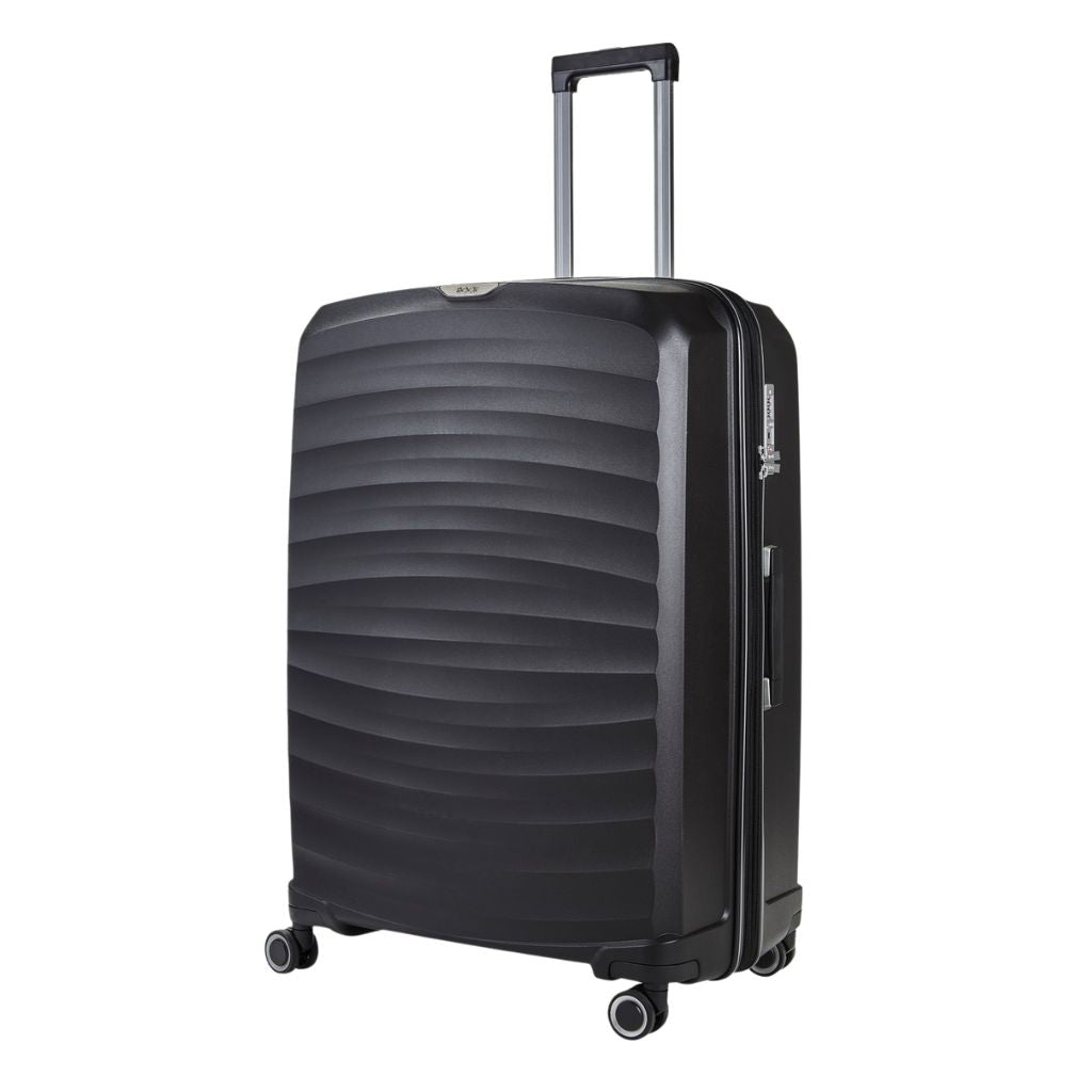 Rock Sunwave 79cm Large Expander Hardsided Luggage - Black - Love Luggage