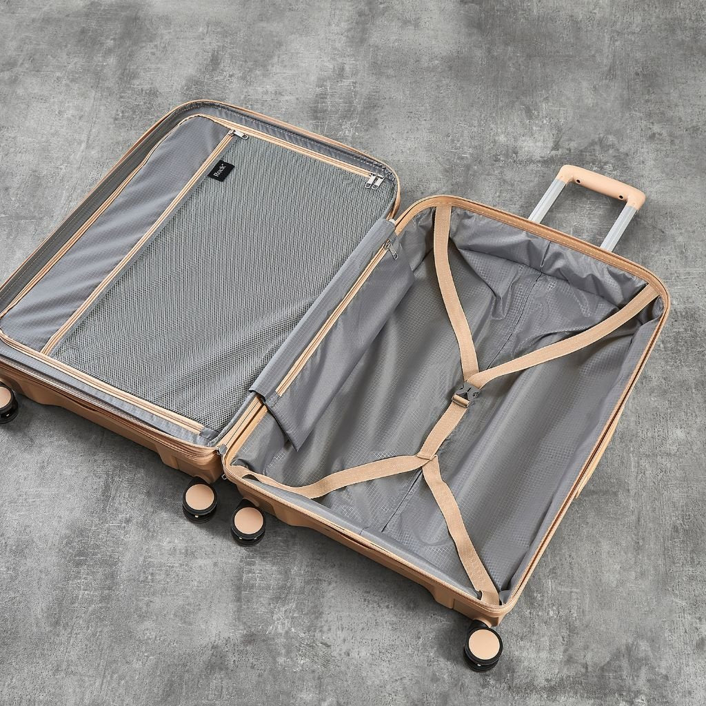 Rock Tulum 3 Piece Set Expander Hardsided Luggage - Beige - Love Luggage