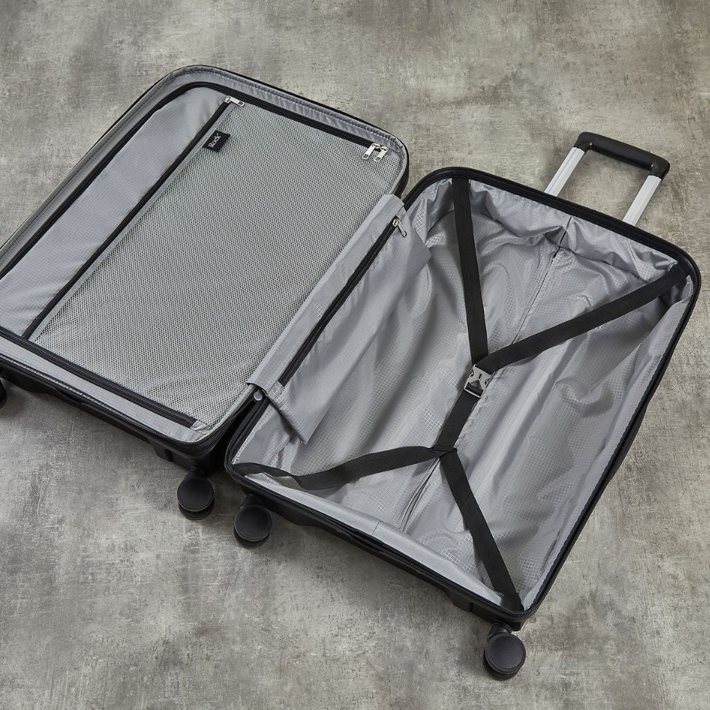 Rock Tulum 3 Piece Set Expander Hardsided Luggage - Black - Love Luggage