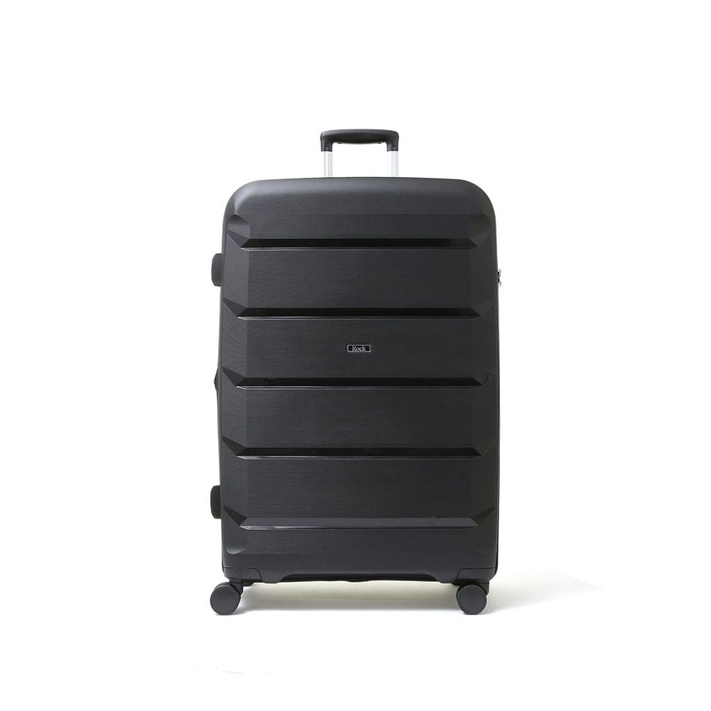 Rock Tulum 3 Piece Set Expander Hardsided Luggage - Black - Love Luggage