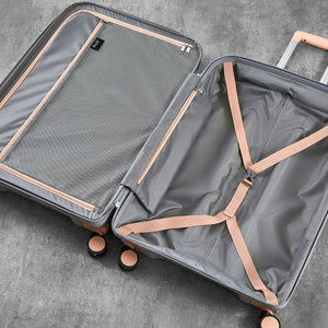 Rock Tulum 3 Piece Set Expander Hardsided Luggage - Grey - Love Luggage