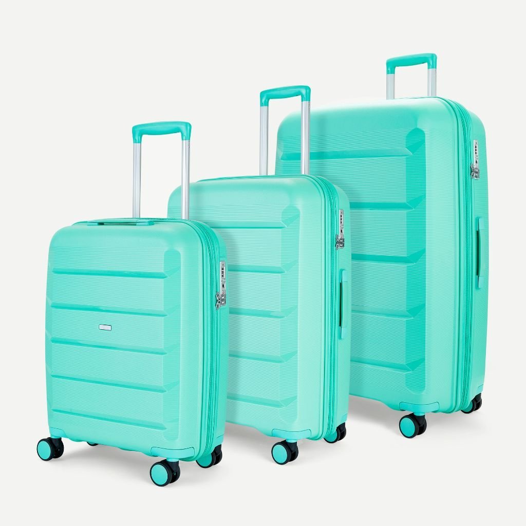 Rock Tulum 3 Piece Set Expander Hardsided Luggage - Turquoise - Love Luggage