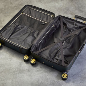 Rock Vintage 3 Piece Hardsided Luggage Set - Black - Love Luggage