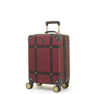 Rock Vintage 54cm Carry On Hardsided Luggage - Burgundy - Love Luggage