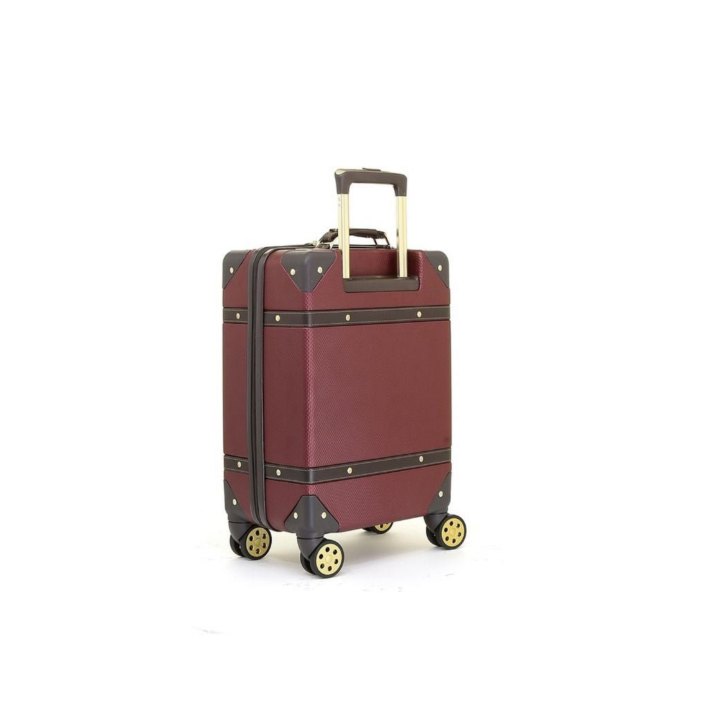 Rock Vintage 54cm Carry On Hardsided Luggage Burgundy On Sale Love Luggage