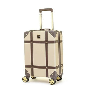 Rock Vintage 54cm Carry On Hardsided Luggage - Gold - Love Luggage
