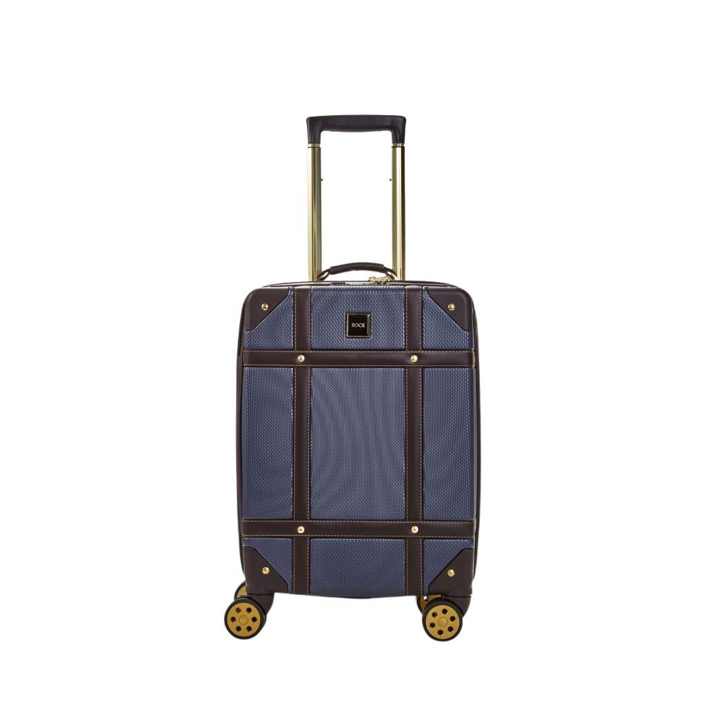 Rock Vintage 54cm Carry On Hardsided Luggage - Navy - Love Luggage