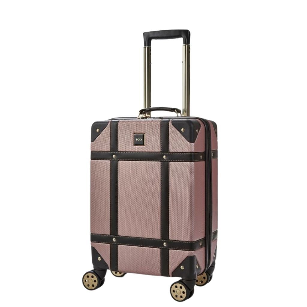 Rock Vintage 54cm Carry On Hardsided Luggage - Pink - Love Luggage