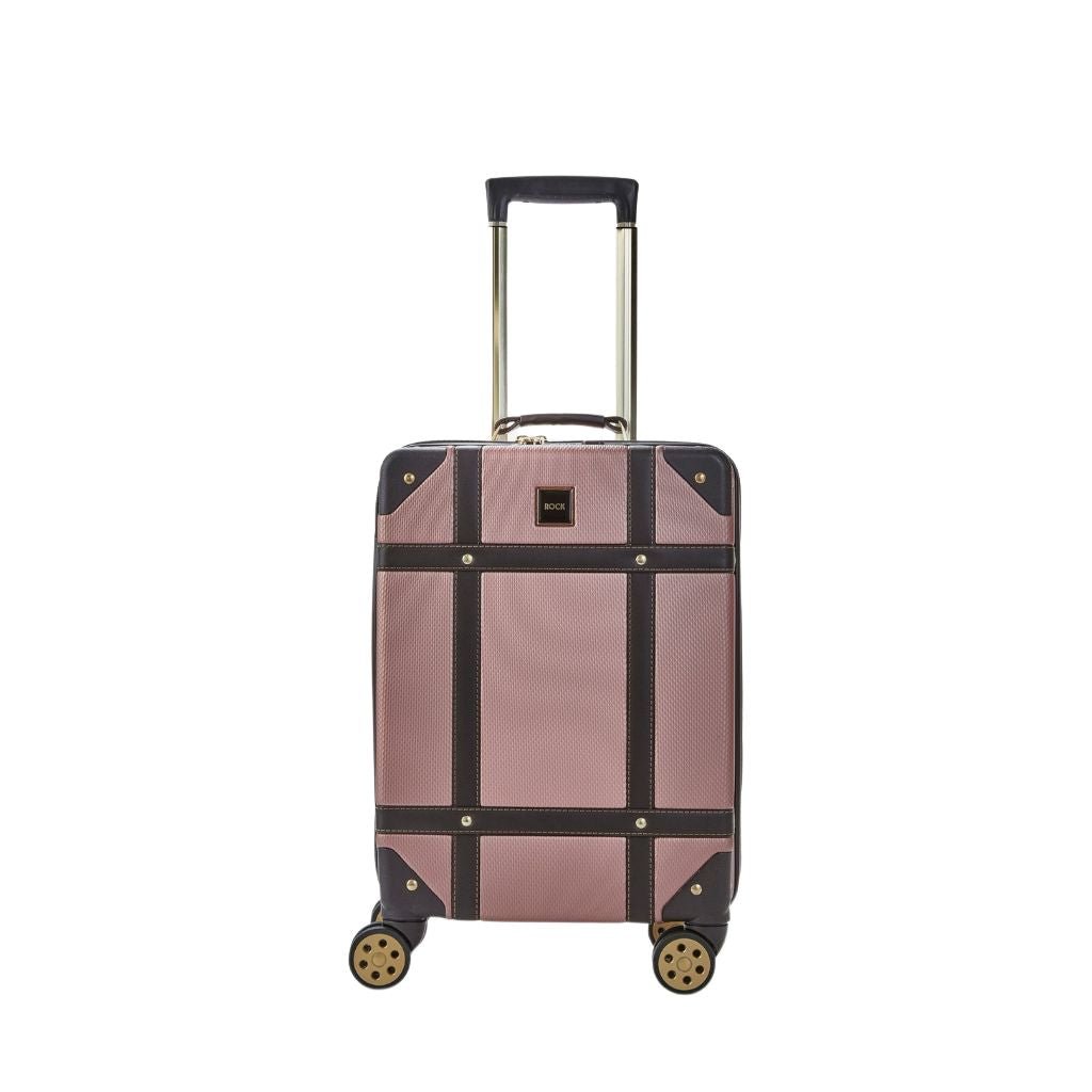 Rock Vintage 54cm Carry On Hardsided Luggage - Pink - Love Luggage