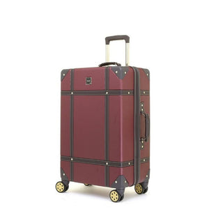 Rock Vintage 67cm Medium Hardsided Luggage - Burgundy - Love Luggage