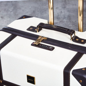 Rock Vintage 67cm Medium Hardsided Luggage - Cream - Love Luggage