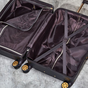 Rock Vintage 78cm Large Hardsided Luggage - Black - Love Luggage