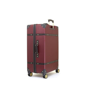 Rock Vintage 78cm Large Hardsided Luggage - Burgundy - Love Luggage