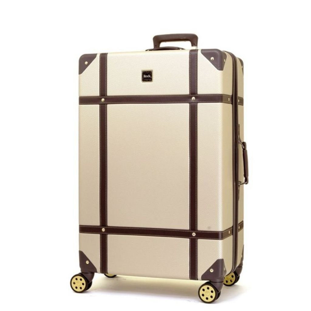 Rock Vintage 78cm Large Hardsided Luggage - Gold - Love Luggage