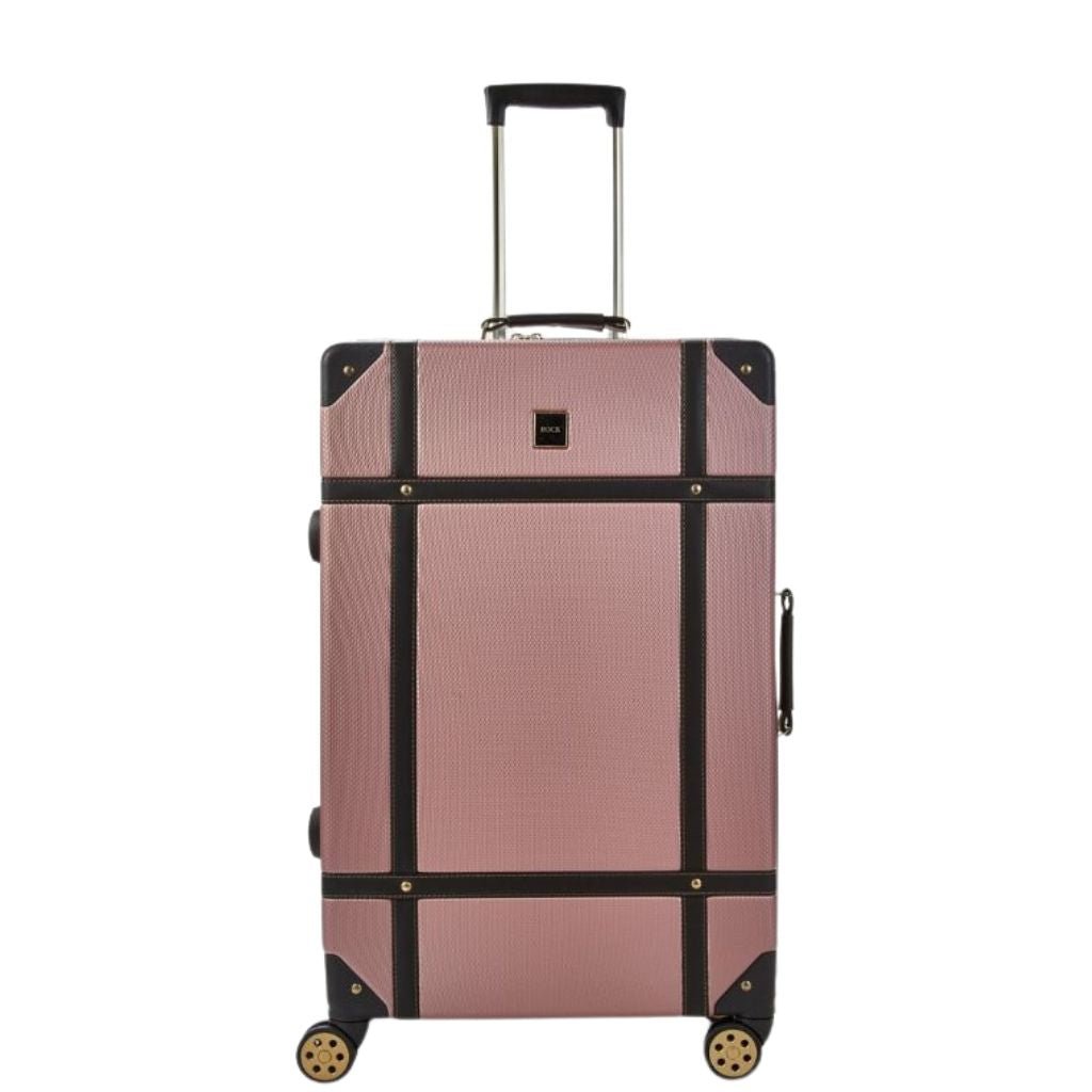 Rock Vintage 78cm Large Hardsided Luggage - Pink - Love Luggage
