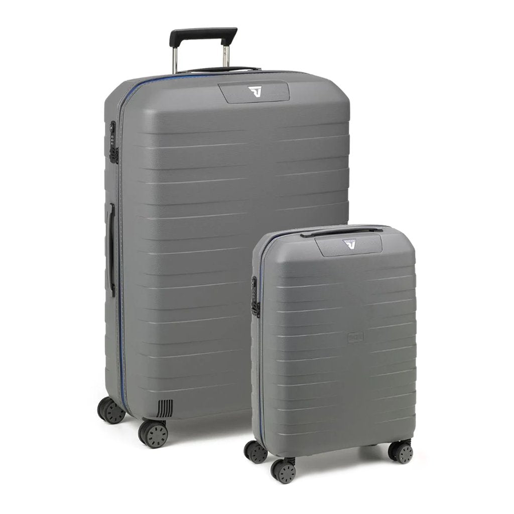 Roncato Box Young Hardsided Spinner Suitcase Duo Set Grey - Love Luggage