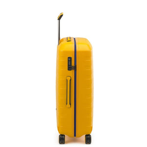 Roncato Box Young Medium 69cm Hardsided Spinner Suitcase Mustard Blue Sole - Love Luggage