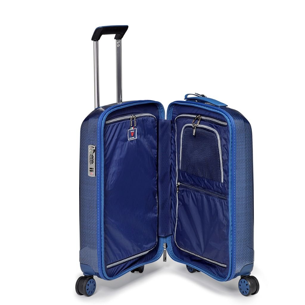 Roncato We Are Glam Carry On 55cm Spinner Suitcase 2kg - Blue - Love Luggage