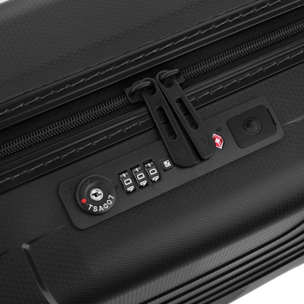 Roncato Ypsilon Carry On 55cm Hardsided Exp Spinner Suitcase Black - Love Luggage