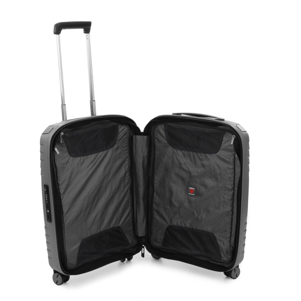 Roncato Ypsilon Carry On 55cm Hardsided EXP Spinner Suitcase Grey - Love Luggage